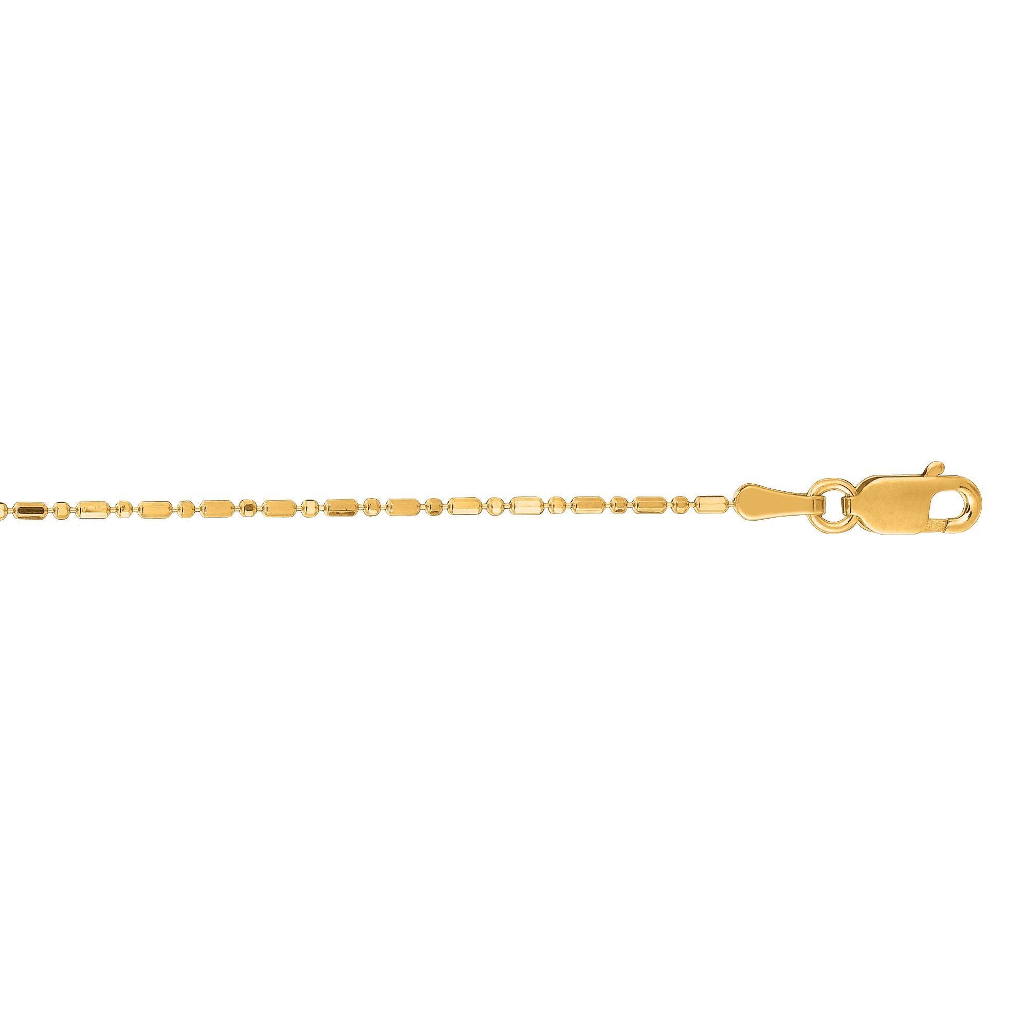 Shiny Diamond Cut Alternate Bar and Bead Chain with Lobster Clasp - wingroupjewelry