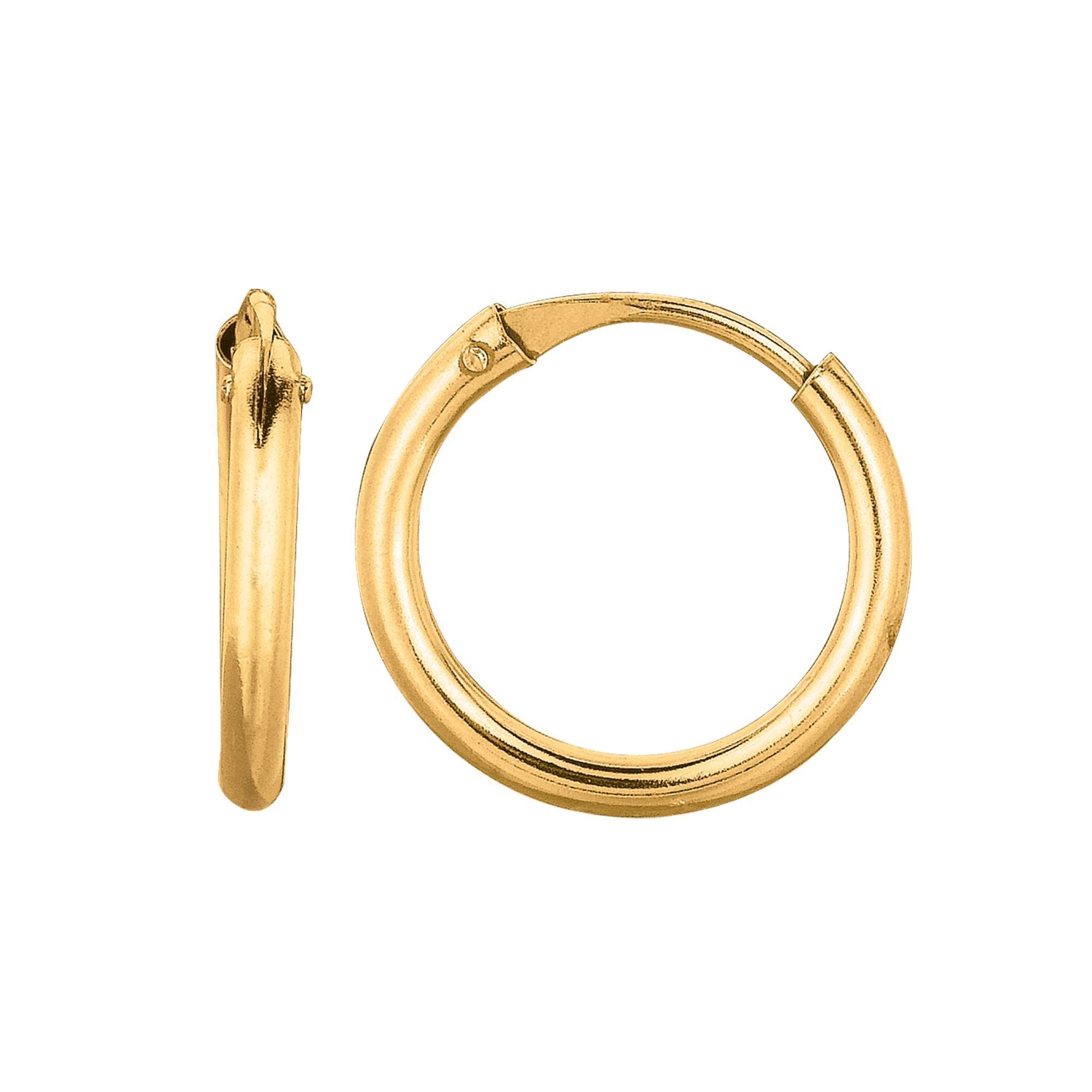 Minimalist Solid Gold Round Endless Hoop Earrings - wingroupjewelry