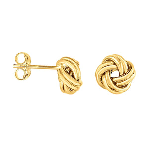 Minimalist Round 2 Row or 3 Row Love Knot Stud Push Back Earrings - wingroupjewelry