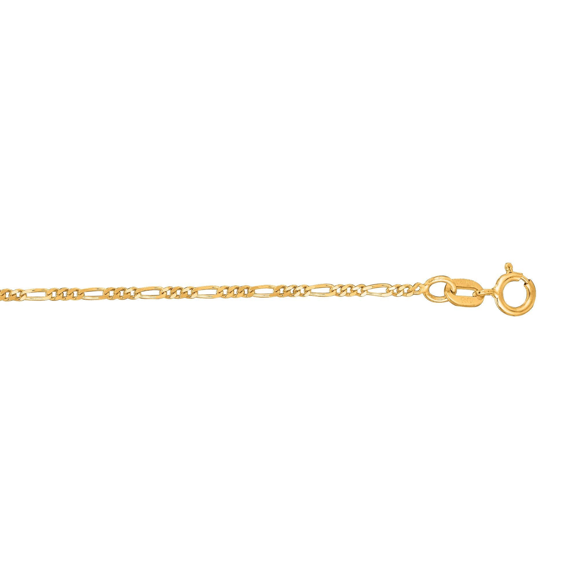 14k Solid Gold Polished Figaro Chain, Minimalist Chain