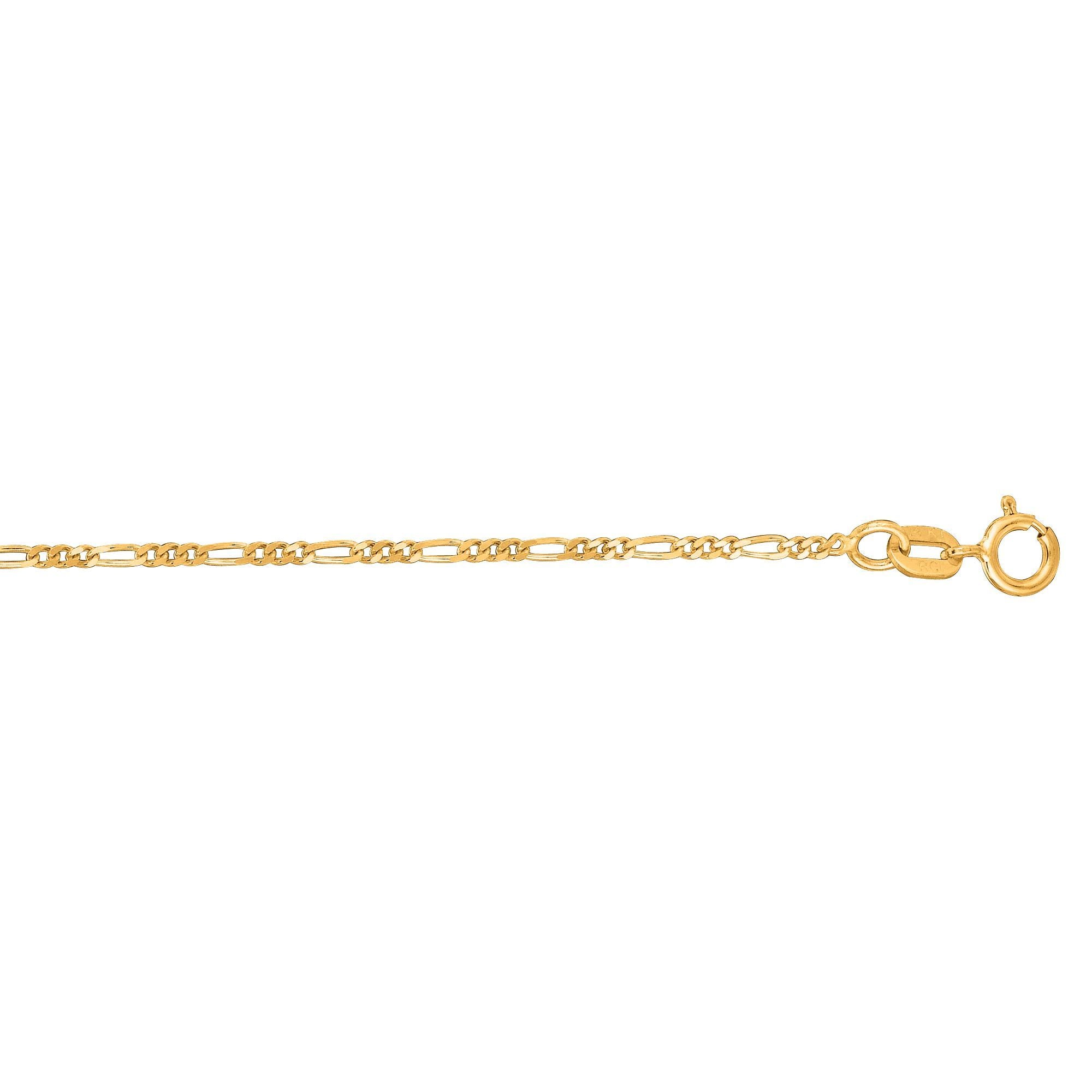 14k Solid Gold Polished Figaro Chain, Minimalist Chain
