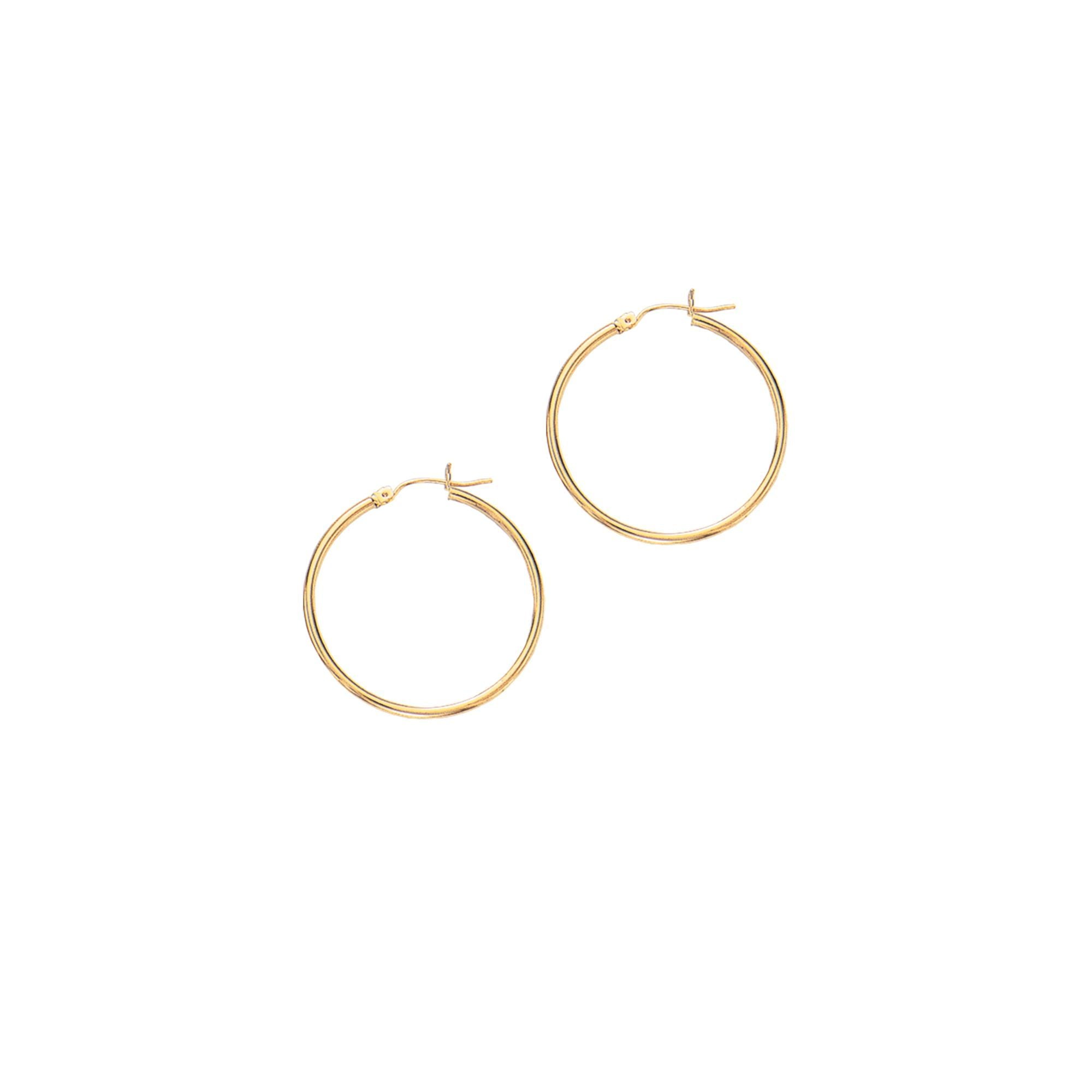 14k Solid Gold Minimalist Solid Gold Hoop Earrings