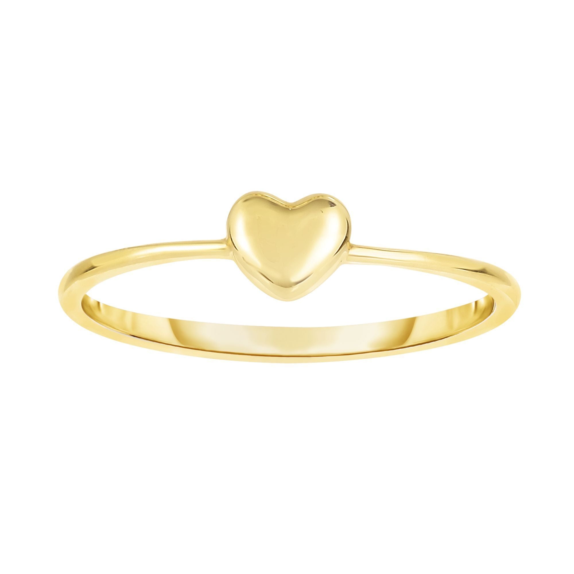 14k Minimalist Yellow Gold Mini Heart Love Ring