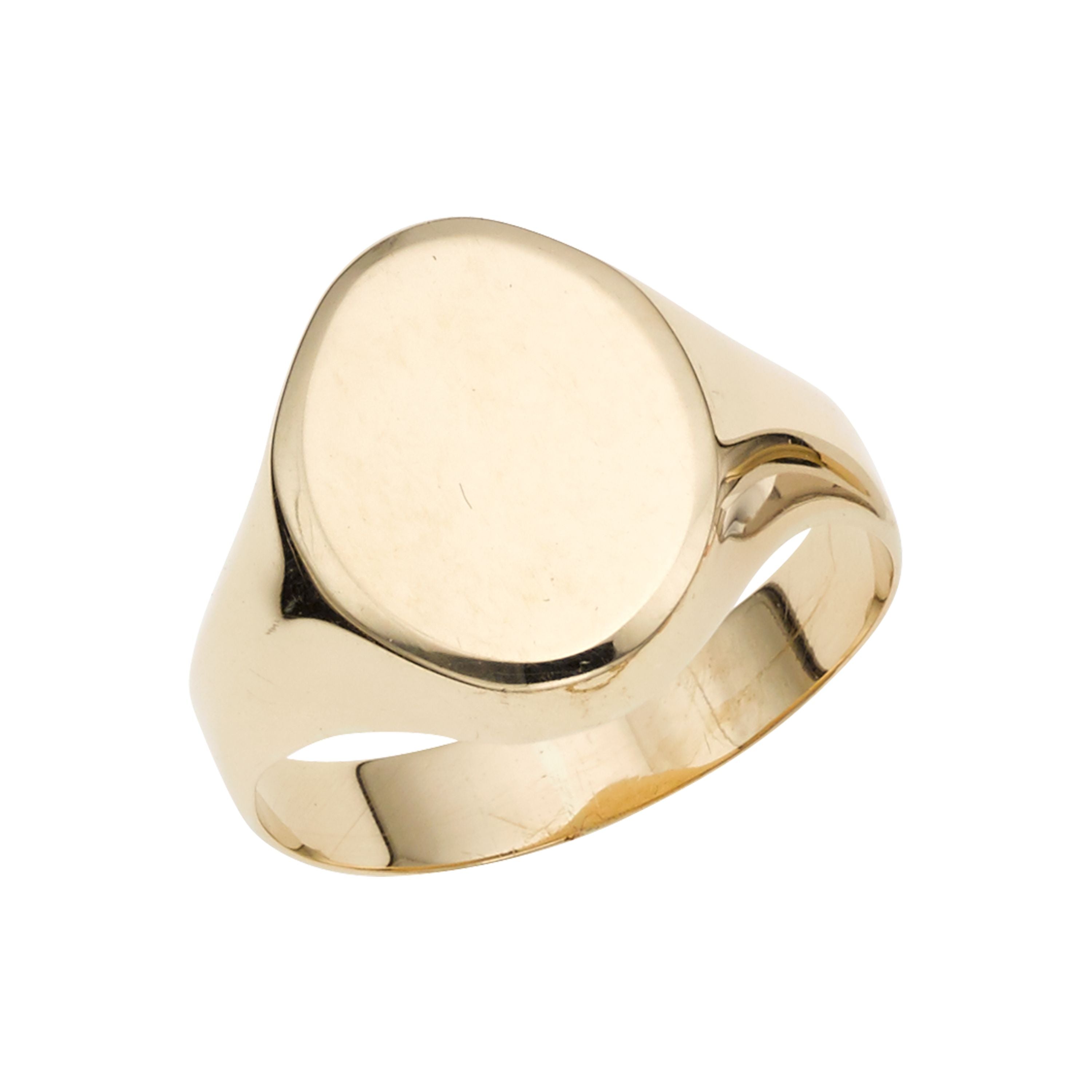 14k Solid Gold Minimalist 13.4mm x 11mm Signet Ring