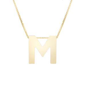 Beautiful Finished Initial Alphabet Necklace with Box Chain with Lobster Clasp - wingroupjewelry