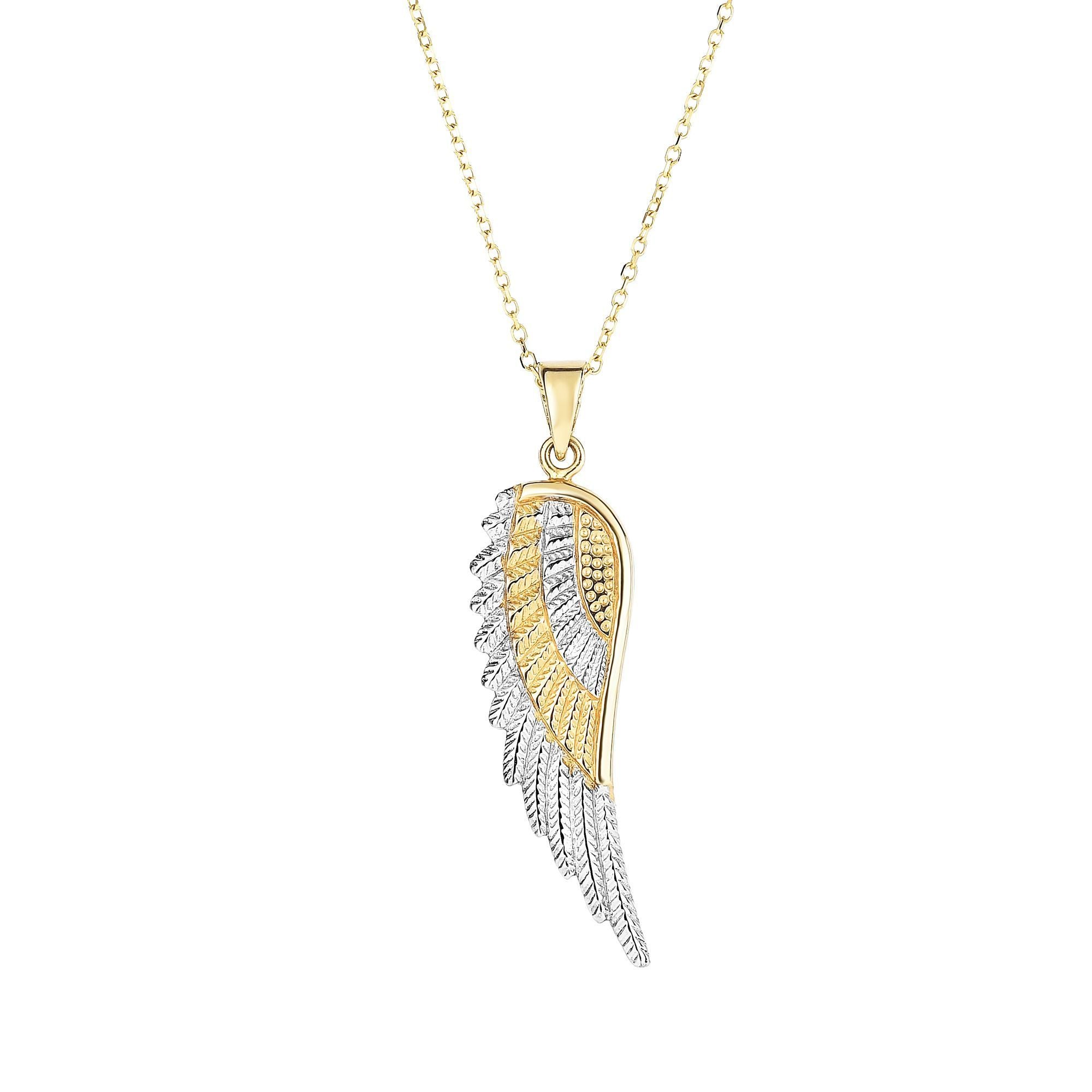 Minimalist Solid Gold Angel Wing Necklace - wingroupjewelry