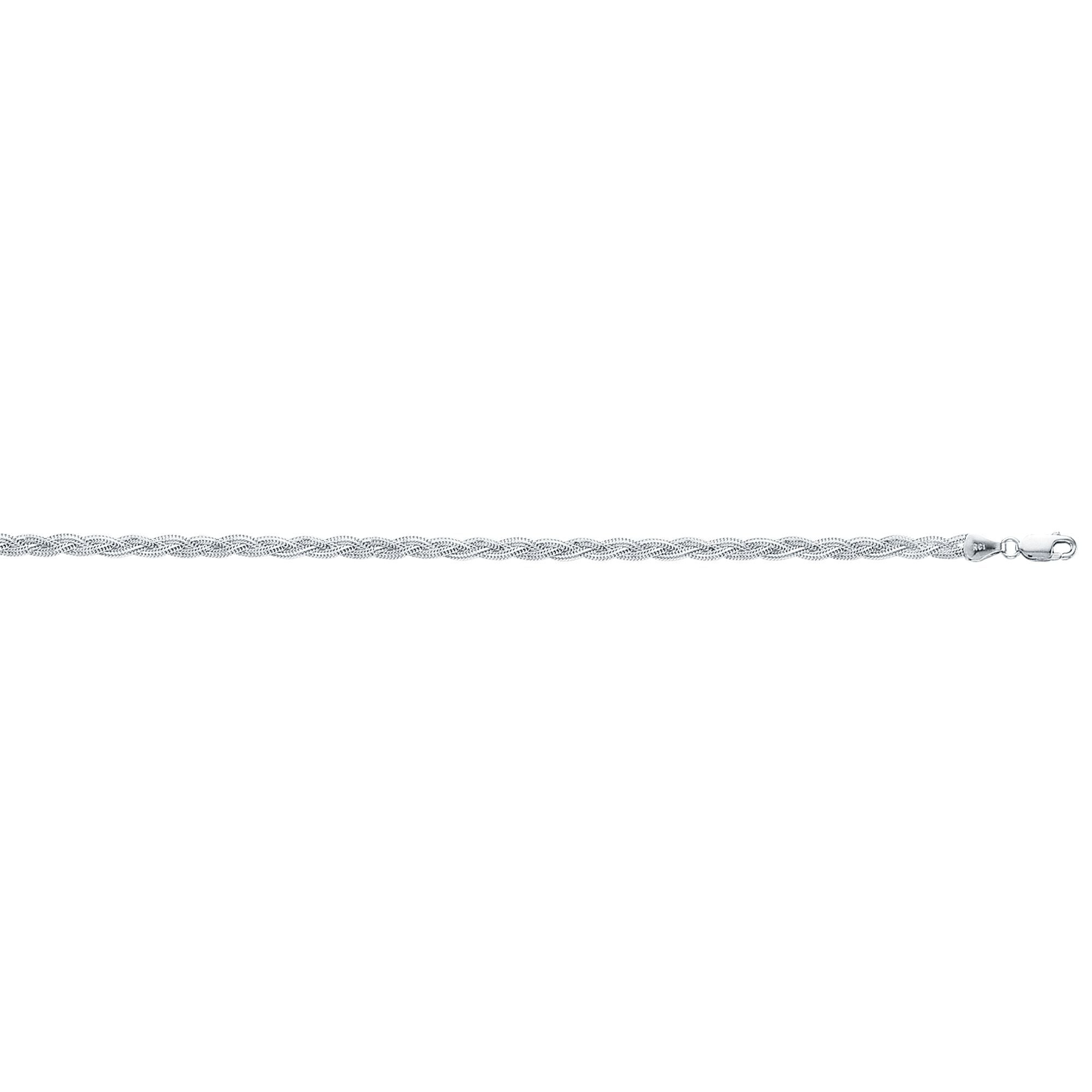 3.5mm Diamond Cut Braided Fox Chain with Lobster Clasp - wingroupjewelry