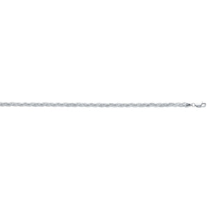 3.5mm Diamond Cut Braided Fox Chain with Lobster Clasp - wingroupjewelry